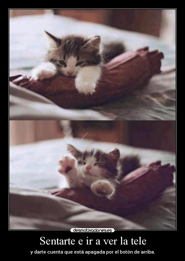 Sentarte e ir a ver la tele - y darte cuenta que está apagada por el botón de arriba.