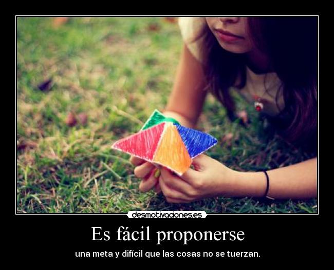 Es fácil proponerse - una meta y difícil que las cosas no se tuerzan.