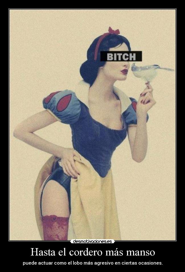 Hasta el cordero más manso - puede actuar como el lobo más agresivo en ciertas ocasiones.