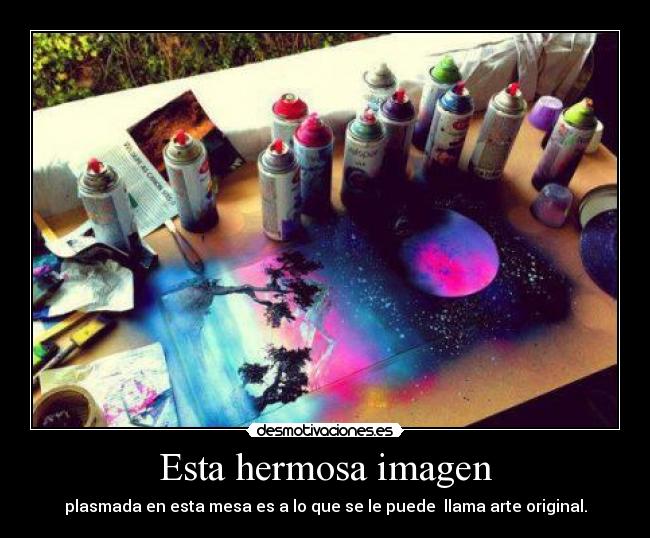 Esta hermosa imagen - plasmada en esta mesa es a lo que se le puede  llama arte original.