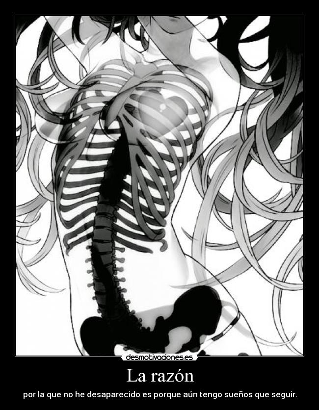 La razón - por la que no he desaparecido es porque aún tengo sueños que seguir.