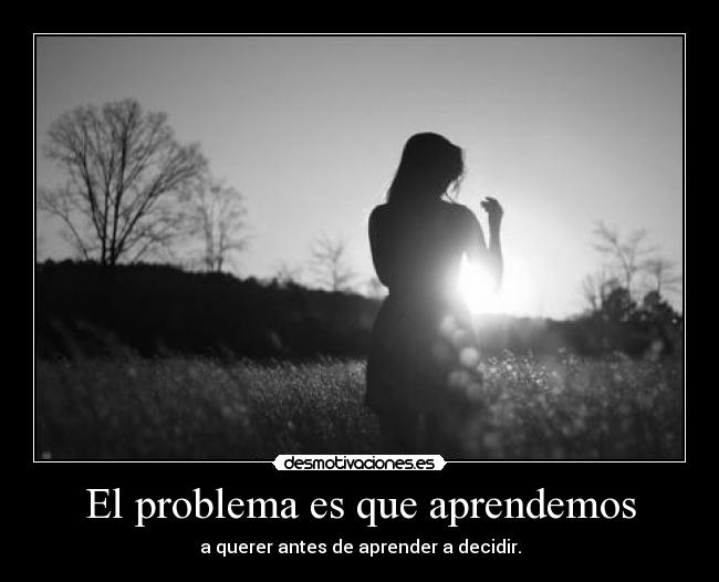 El problema es que aprendemos -
