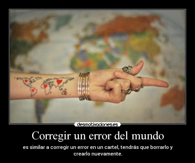 Corregir un error del mundo - es similar a corregir un error en un cartel, tendrás que borrarlo y
crearlo nuevamente.
