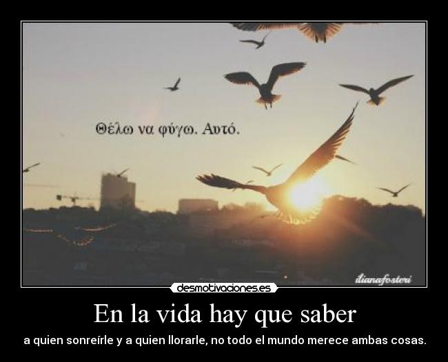 En la vida hay que saber -