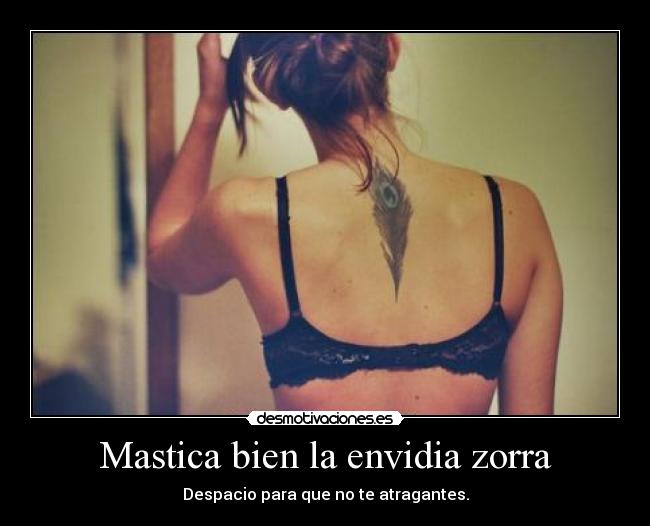 Mastica bien la envidia zorra - Despacio para que no te atragantes.