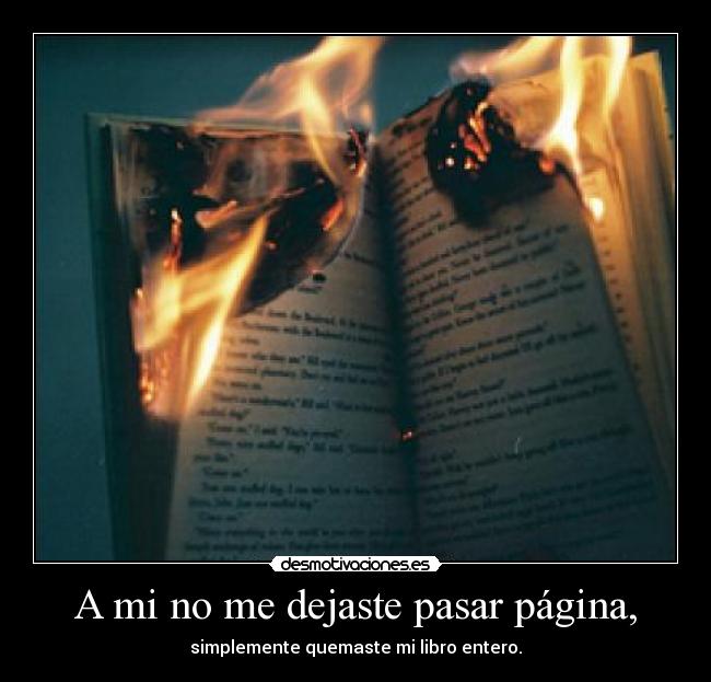 A mi no me dejaste pasar página, - 
