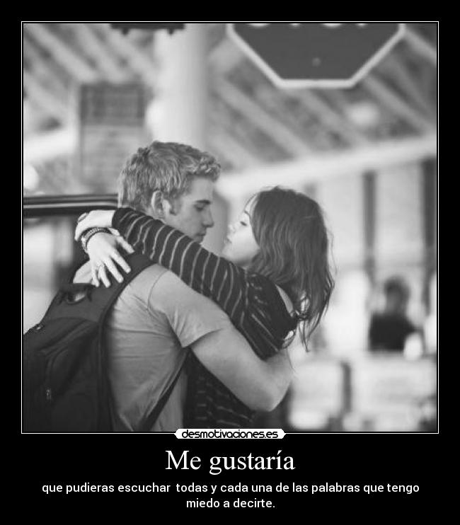 Me gustaría - que pudieras escuchar todas y cada una de las palabras que tengo miedo a decirte.