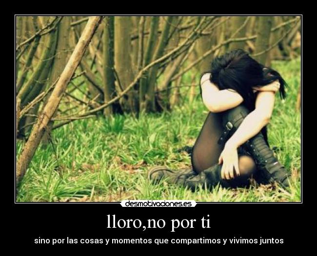 lloro,no por ti - sino por las cosas y momentos que compartimos y vivimos juntos