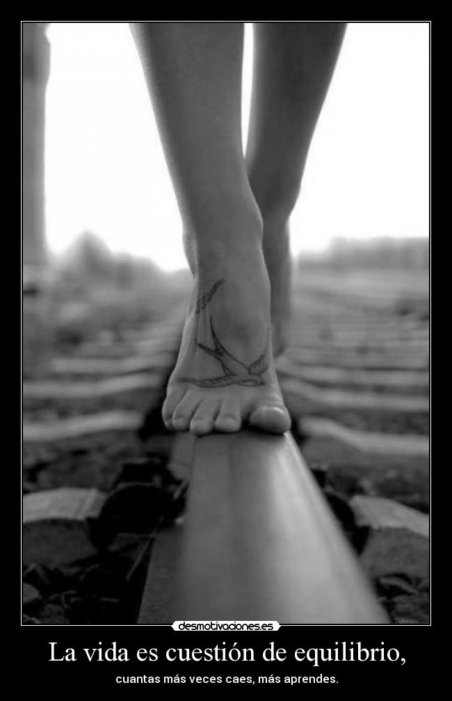La vida es cuestión de equilibrio, -