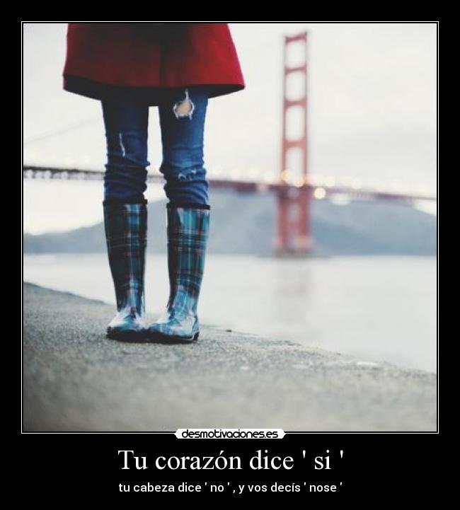 Tu corazón dice si - tu cabeza dice no , y vos decís nose