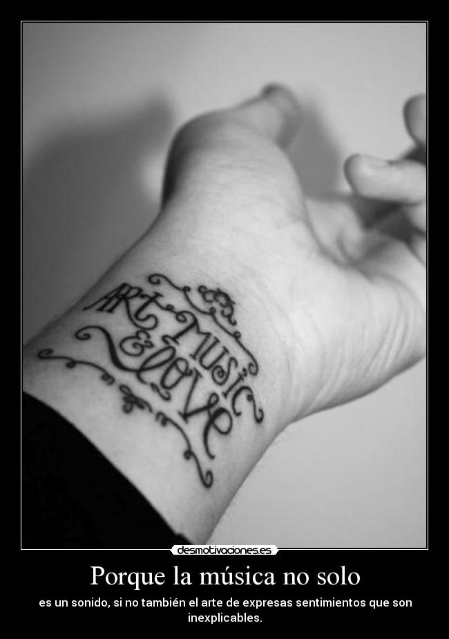 Porque la música no solo - es un sonido, si no también el arte de expresas sentimientos que son inexplicables.