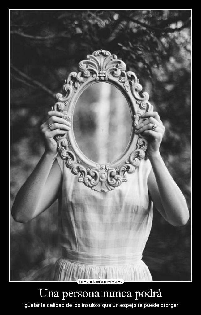 Una persona nunca podrá - igualar la calidad de los insultos que un espejo te puede otorgar