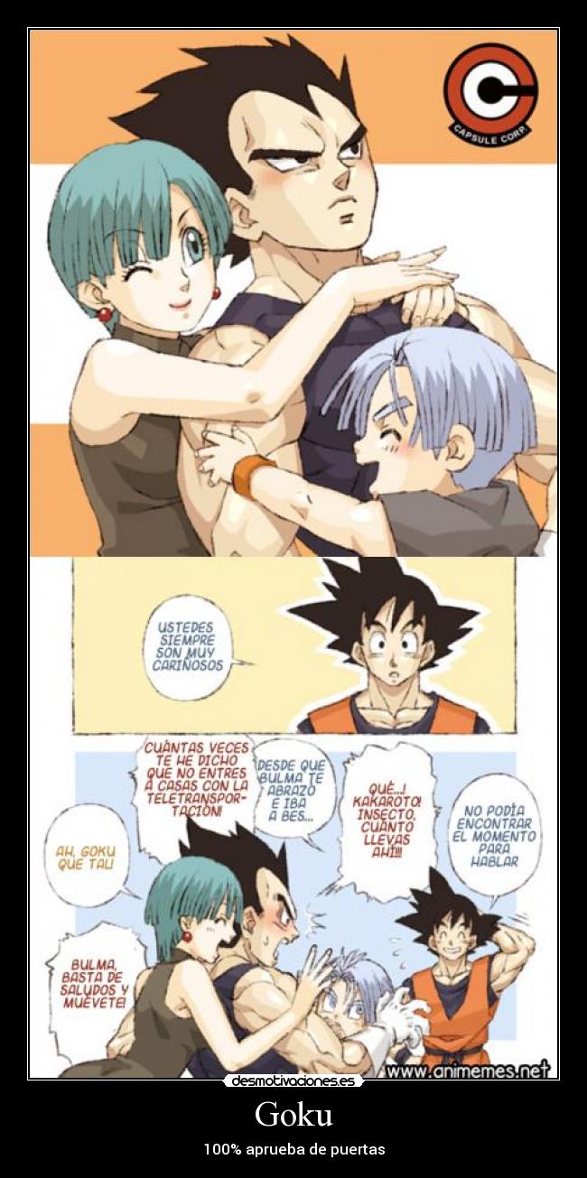 carteles goku vegeta bulma trunks carinoson dragonballz desmotivaciones