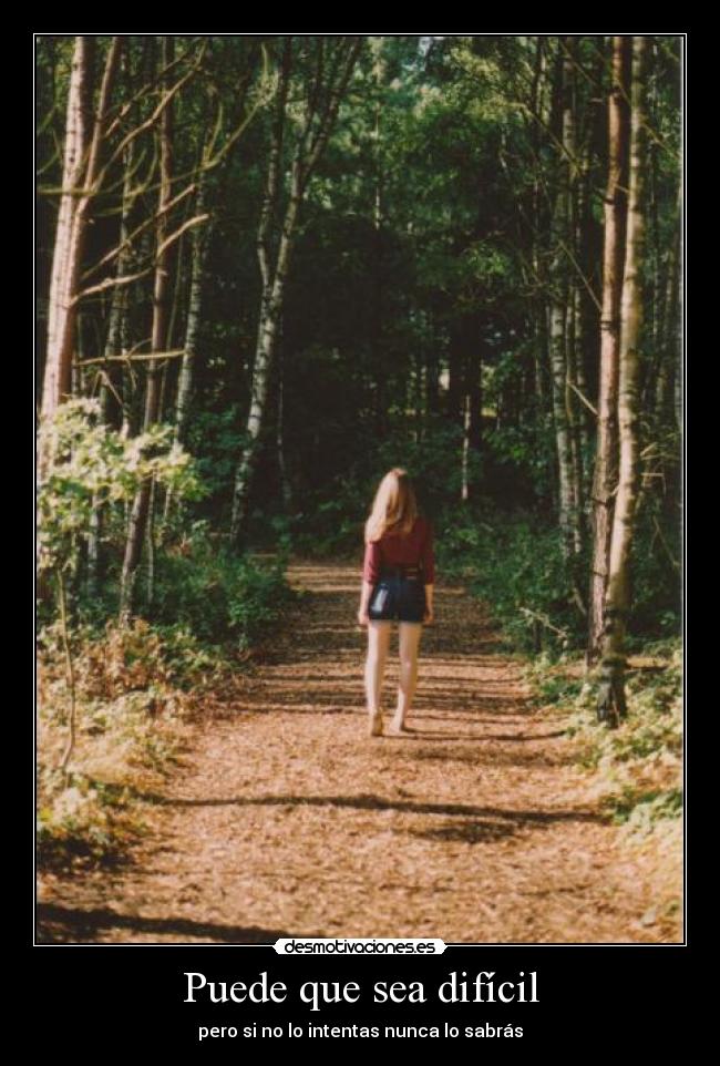 Puede que sea difícil - pero si no lo intentas nunca lo sabrás