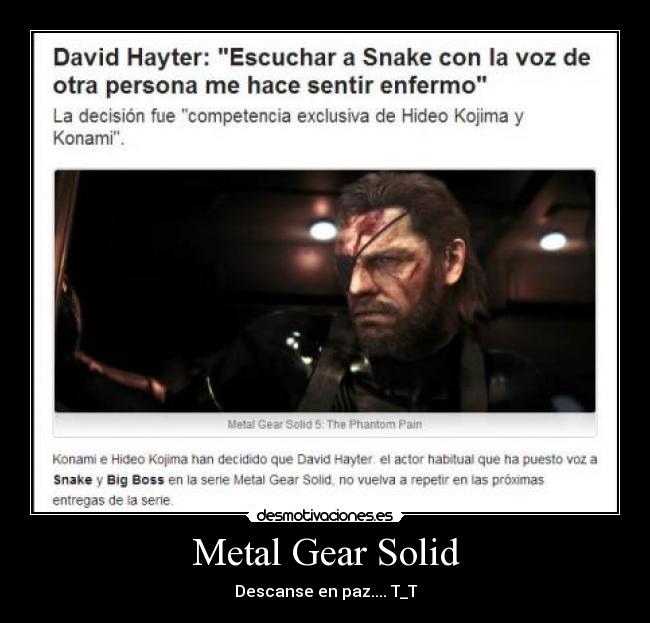 Metal Gear Solid - Descanse en paz.... T_T