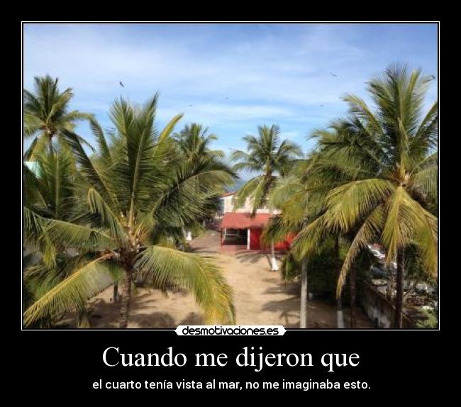 Cuando me dijeron que - el cuarto tenía vista al mar, no me imaginaba esto.