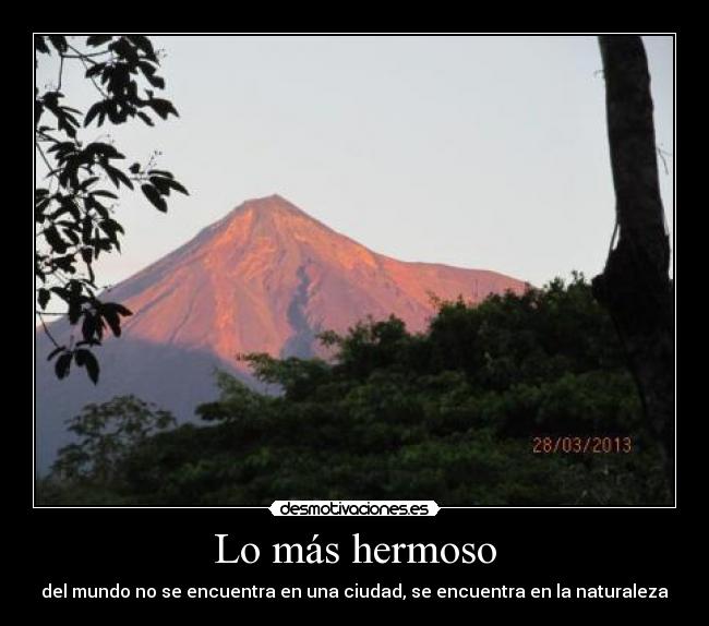 Lo más hermoso - del mundo no se encuentra en una ciudad, se encuentra en la naturaleza