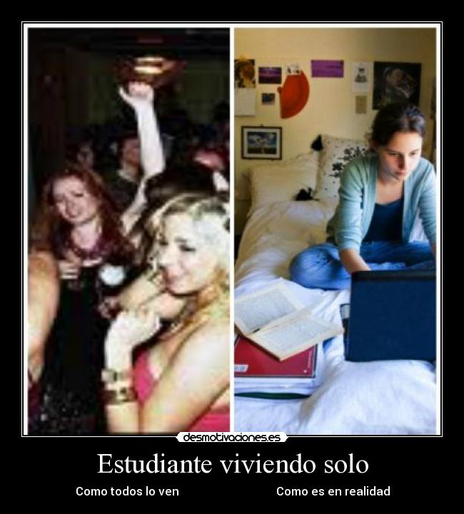 Estudiante viviendo solo - Como todos lo ven Como es en realidad