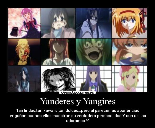 carteles anime yandere yanguire desmotivaciones