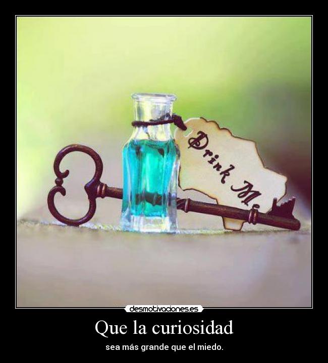 Que la curiosidad - sea más grande que el miedo.