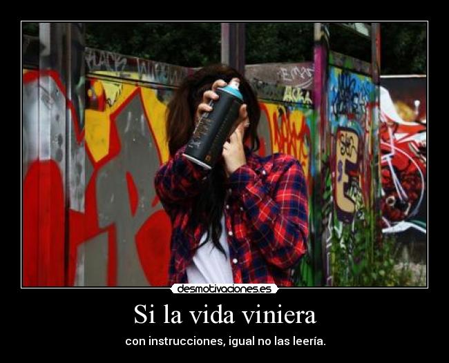 Si la vida viniera - con instrucciones, igual no las leería.