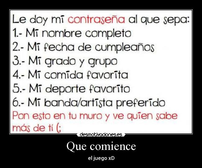 carteles que comience juego doy contrasena facebook que sepa erik estrada desmotivaciones