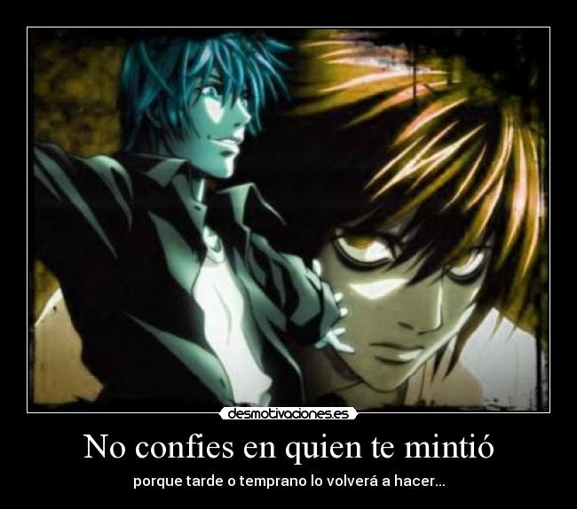 carteles death note kira mentira falso desmotivaciones