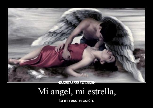 Mi angel, mi estrella, - tú mi resurrección.