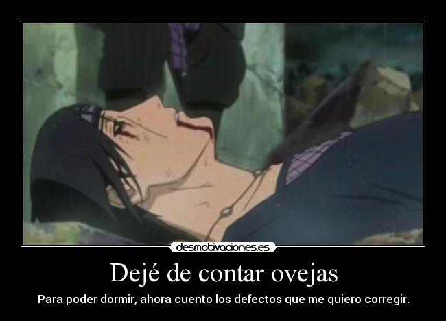 Dejé de contar ovejas - Para poder dormir, ahora cuento los defectos que me quiero corregir.