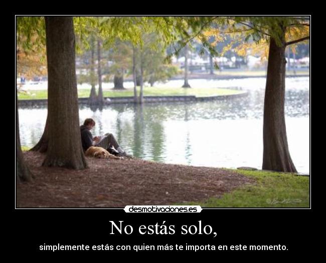 No estás solo, - simplemente estás con quien más te importa en este momento.