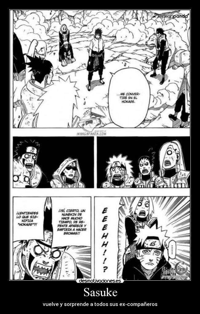 Sasuke - vuelve y sorprende a todos sus ex-compañeros
