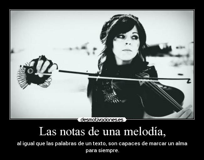 Las notas de una melodía, -