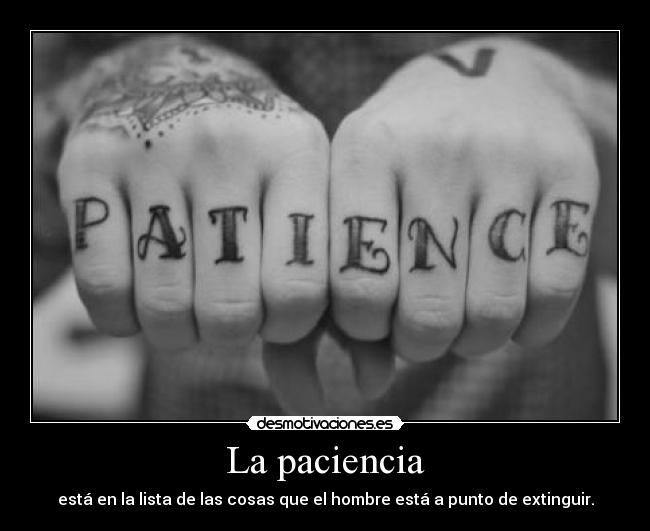 La paciencia - está en la lista de las cosas que el hombre está a punto de extinguir.