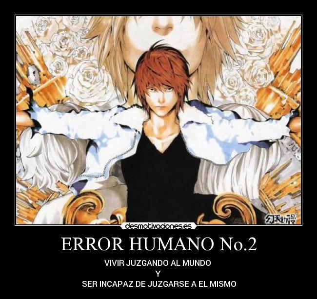 carteles anime death note errores humanos desmotivaciones