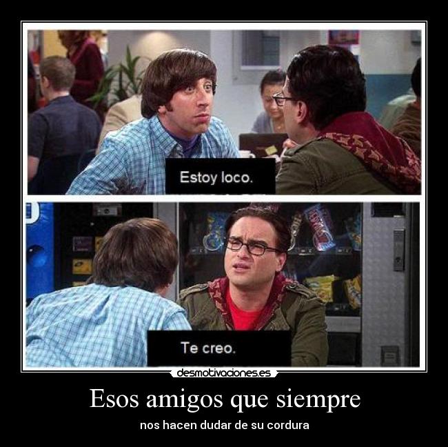 carteles amigos amigos howardwolowits thebigbangtheory leonard desmotivaciones