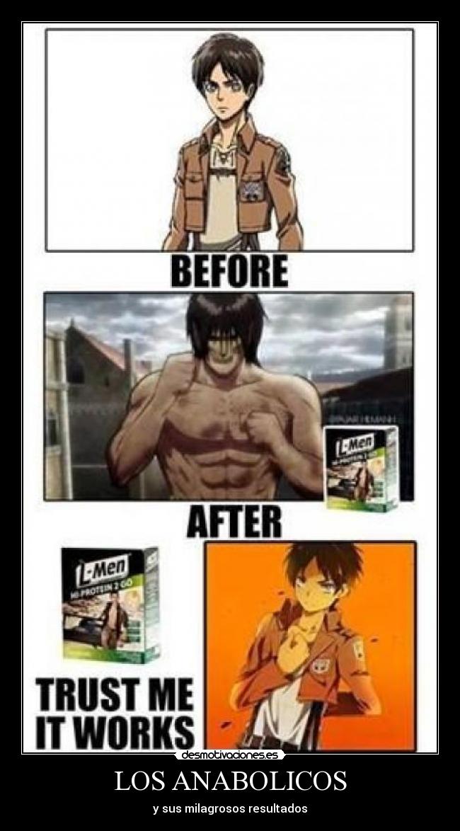 carteles anabolicos eren jeager titan musculos anime desmotivaciones