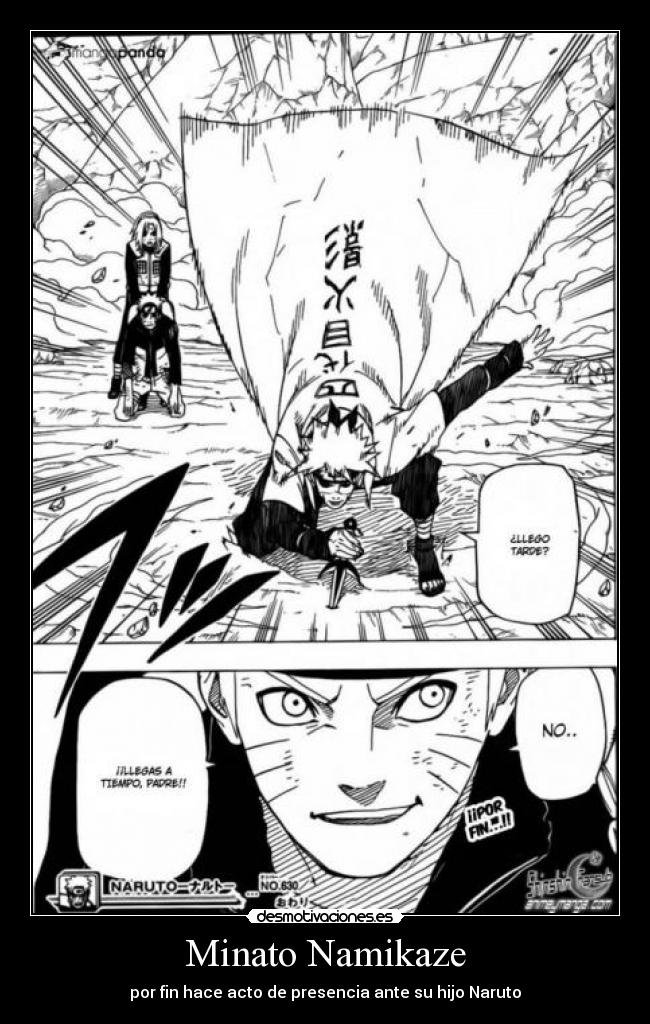 Minato Namikaze - por fin hace acto de presencia ante su hijo Naruto