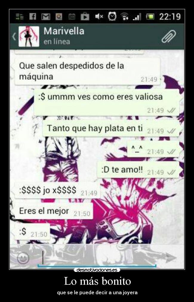 Lo más bonito - que se le puede decir a una joyera