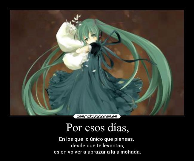 carteles almohada vocaloid manga sueno desmotivaciones