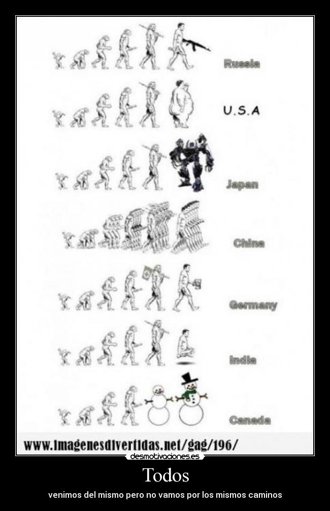 Todos - venimos del mismo pero no vamos por los mismos caminos