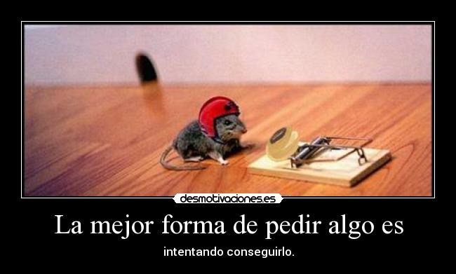 La mejor forma de pedir algo es - intentando conseguirlo.