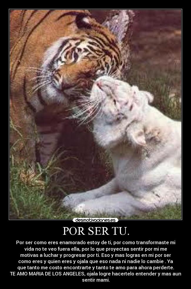 POR SER TU. -