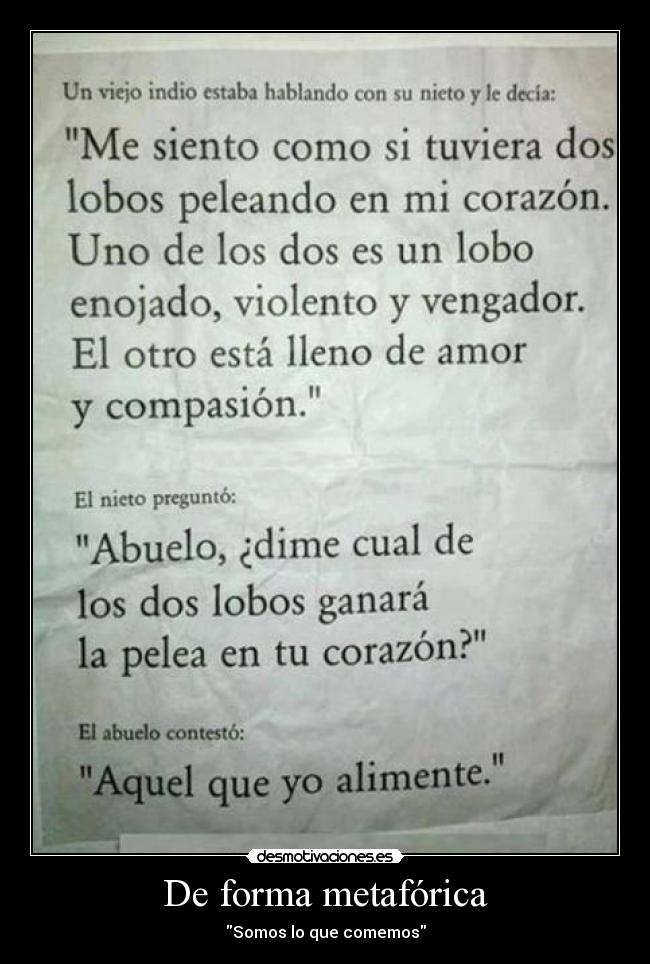 De forma metafórica -