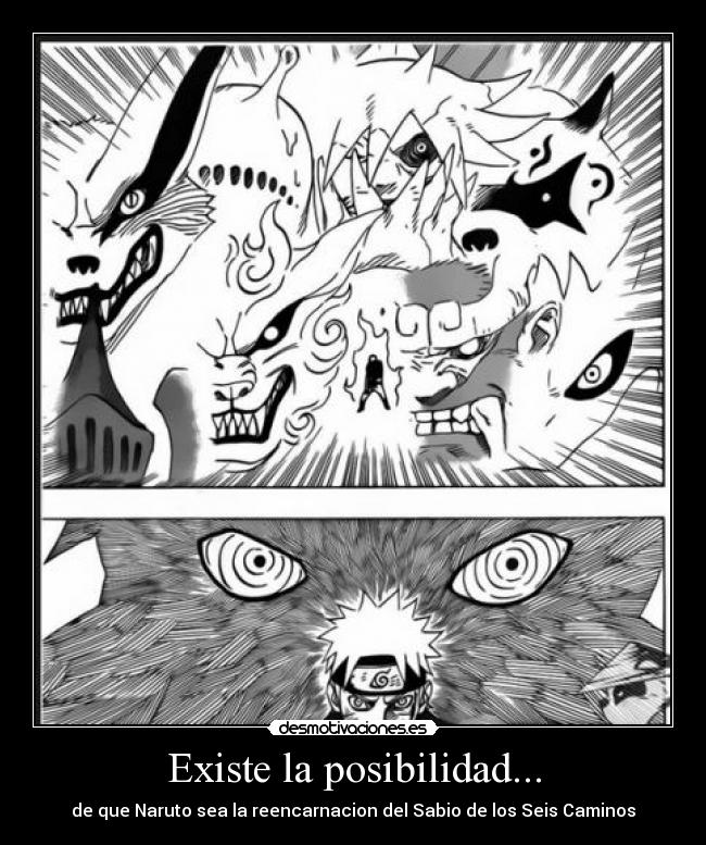 carteles naruto shippuden 629 manga naruto uzumaki sabio los seis caminos reencanaciones desmotivaciones