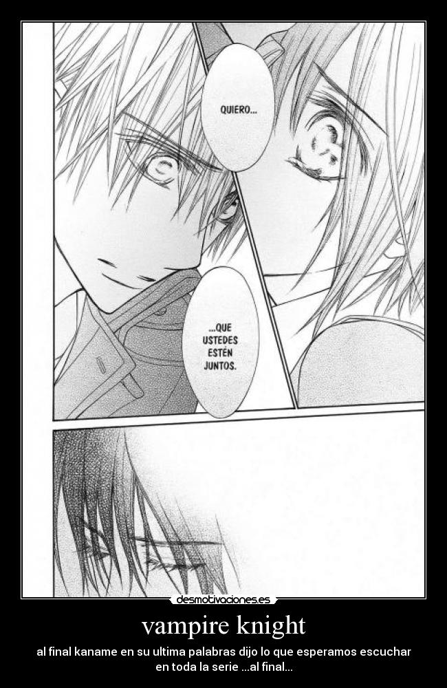 vampire knight - al final kaname en su ultima palabras dijo lo que esperamos escuchar
en toda la serie ...al final...