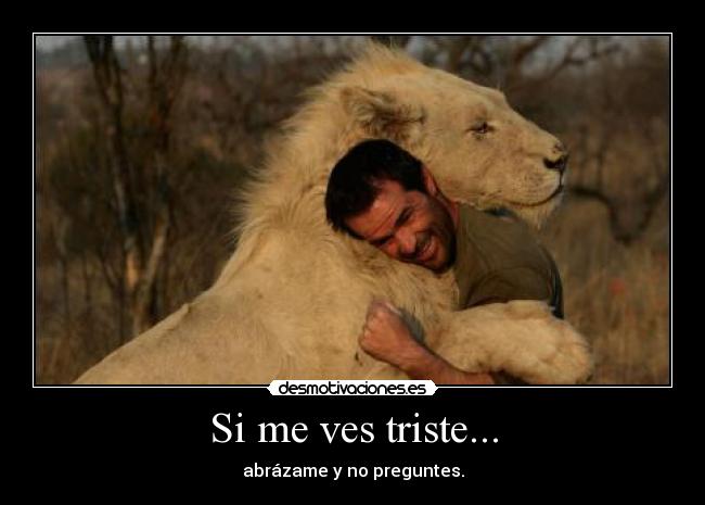 Si me ves triste... - abrázame y no preguntes.