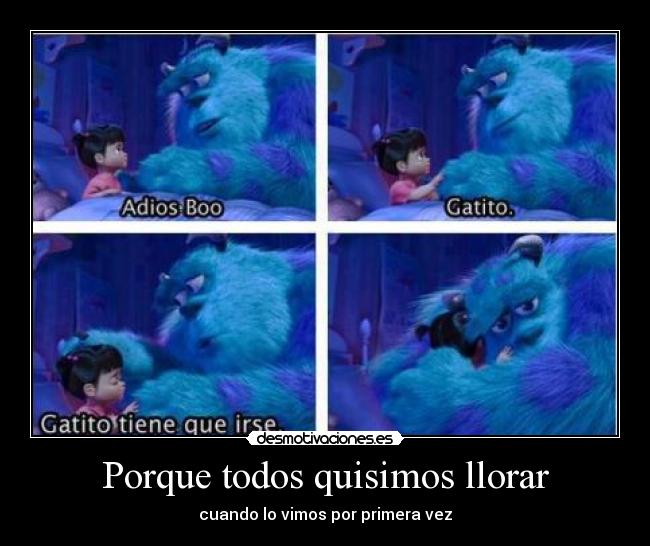 carteles llorar gatito llorar monstersinc desmotivaciones