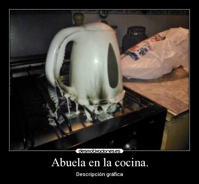 Abuela en la cocina. - Descripción gráfica