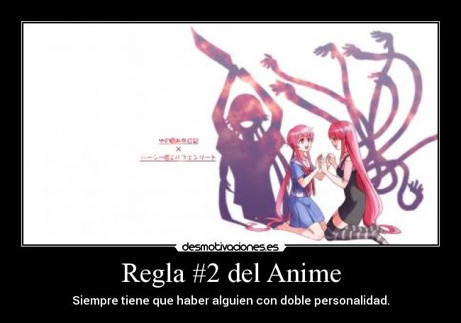 carteles anime anime manga mirai nikki gasai yuno murumuru deus yukki elfen lied lucy nyu kaede yandere yangire desmotivaciones