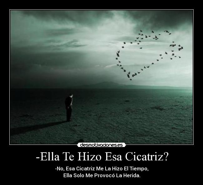 -Ella Te Hizo Esa Cicatriz? - -No, Esa Cicatriz Me La Hizo El Tiempo,
Ella Solo Me Provocó La Herida.